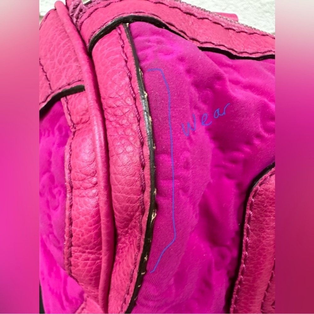 Gucci Gucissima Techno Tag Neoprene & Leather Boston Bag - Vibrant Magenta - Picture 13 of 13